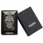 Zippo High Polished Black Skull Lighter